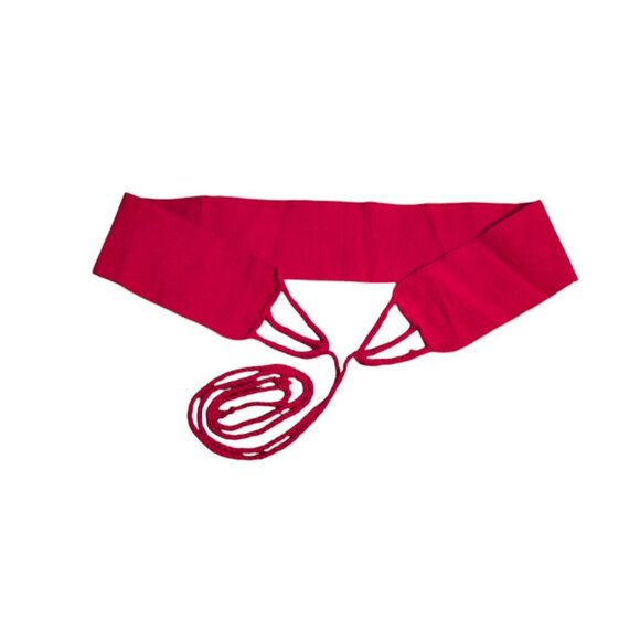 Vintage Cloth Faja Mexican Cinto Tie Wrap Statement Belt Sash Boho Minimal Wide - Picture 2 of 4